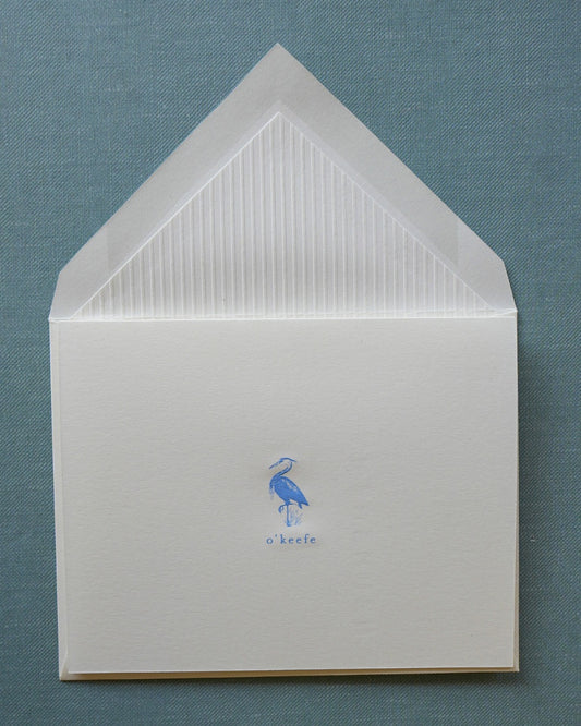 White Stripe Engraved Stationery