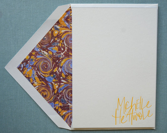 French Curl Engraved Stationery