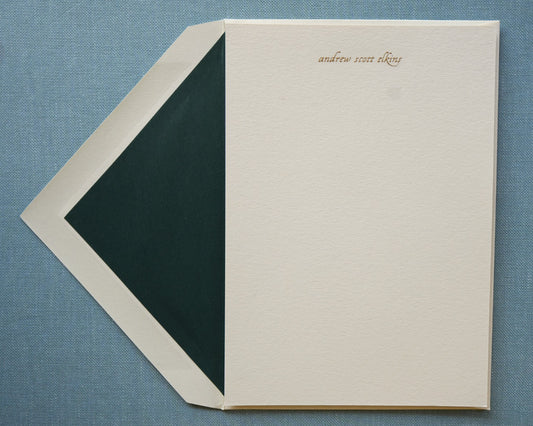 Black Linen Engraved Stationery