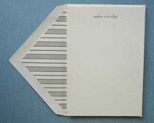 Grey Stripe Engraved Stationery