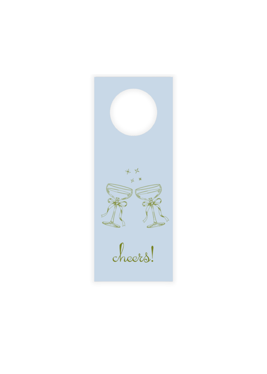 Cheers Blue Wine Tag