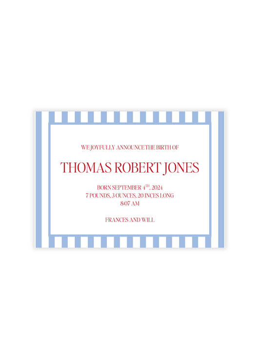 Thomas Birth Announcement