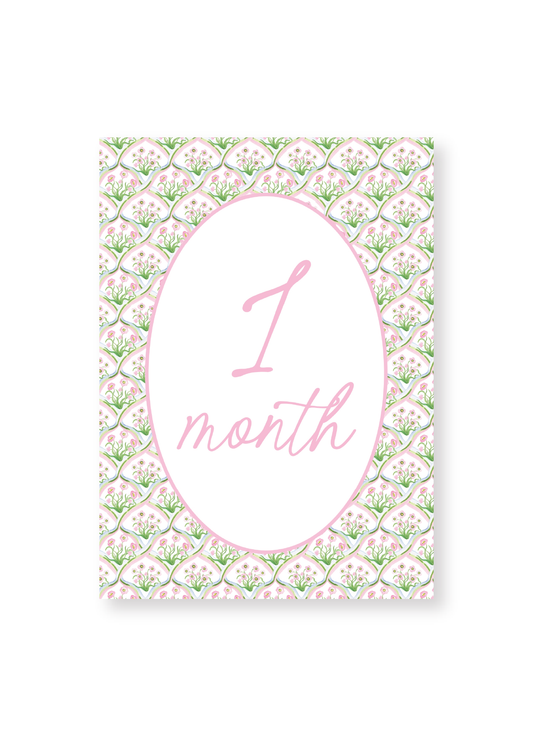 Pink Baby Milestone Cards